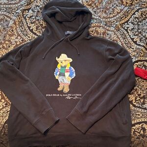 Polo by Ralph Lauren Black Hoodie with Cowboy Bear